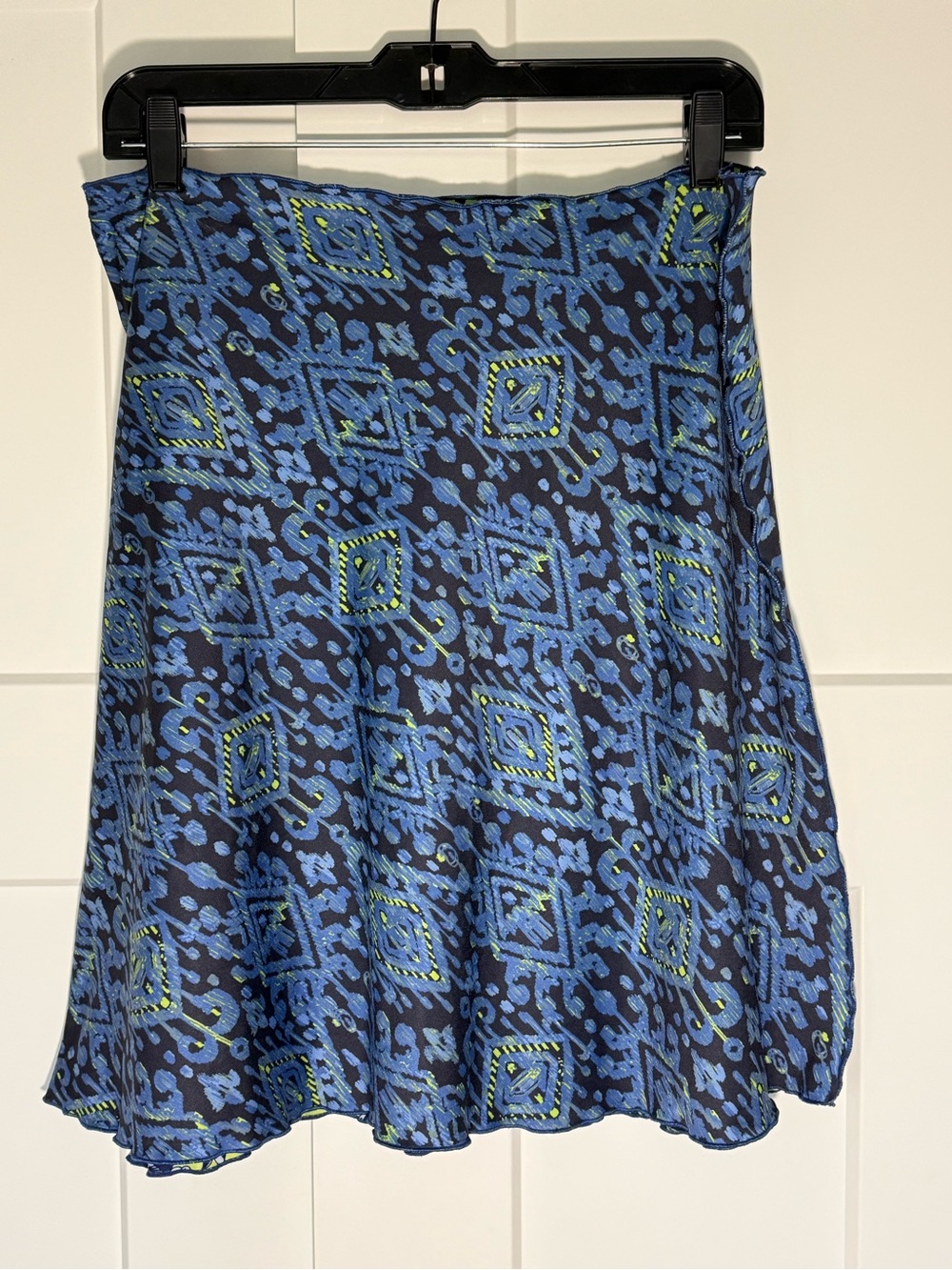 Haystacks Blue & Lime Green A-Line Women's Skirt